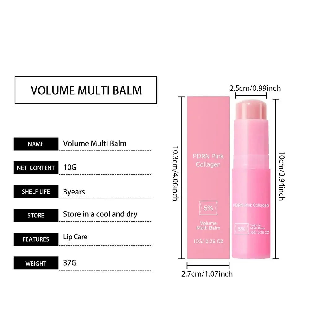 Collagen Pink Multi Balm Stick Deep Hydrating Moisturizing Wrinkle Bounce Lifting Facial Cream Korean Skin Care & Makeup Base Peaceful Pleasures Health and Wellness