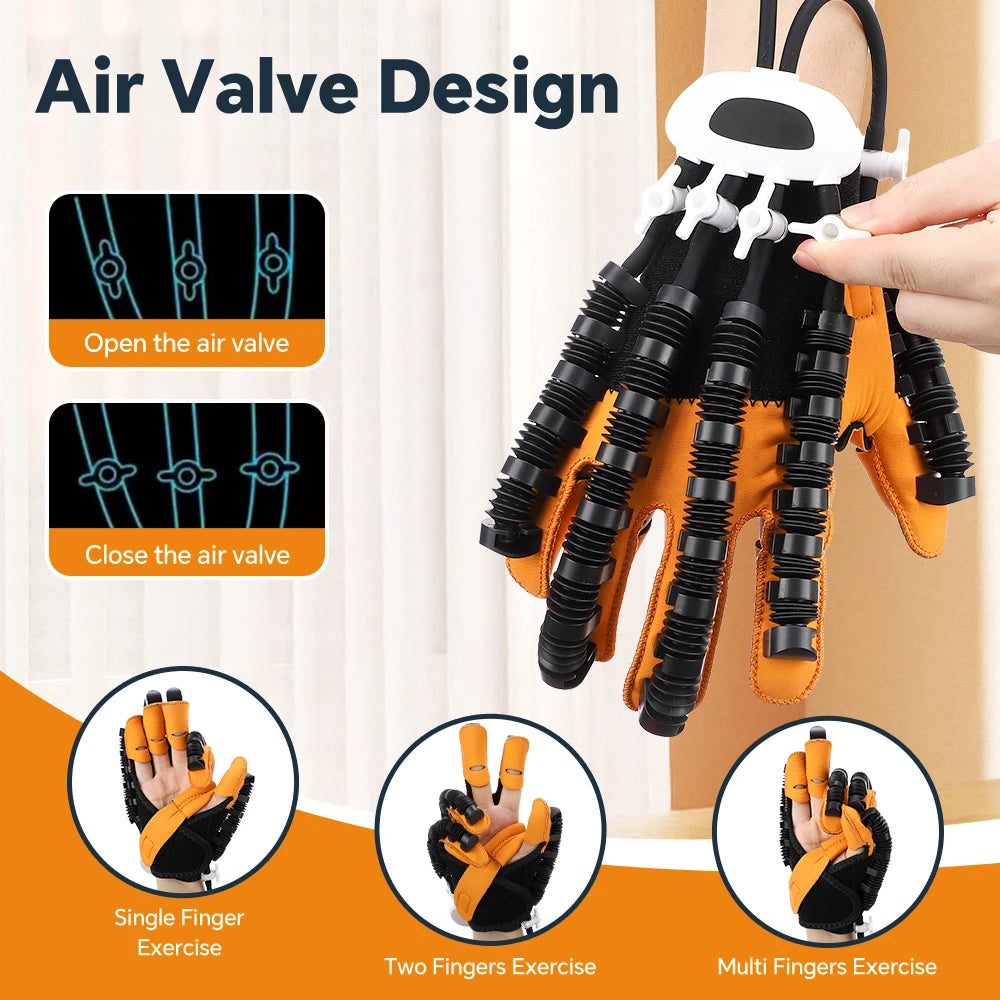 Rehabilitation Robot Glove Rechargeable Hand Therapy Glove for Stroke Recovery Finger Exerciser Device for Hemiplegia Home Use Peaceful Pleasures Health and Wellness