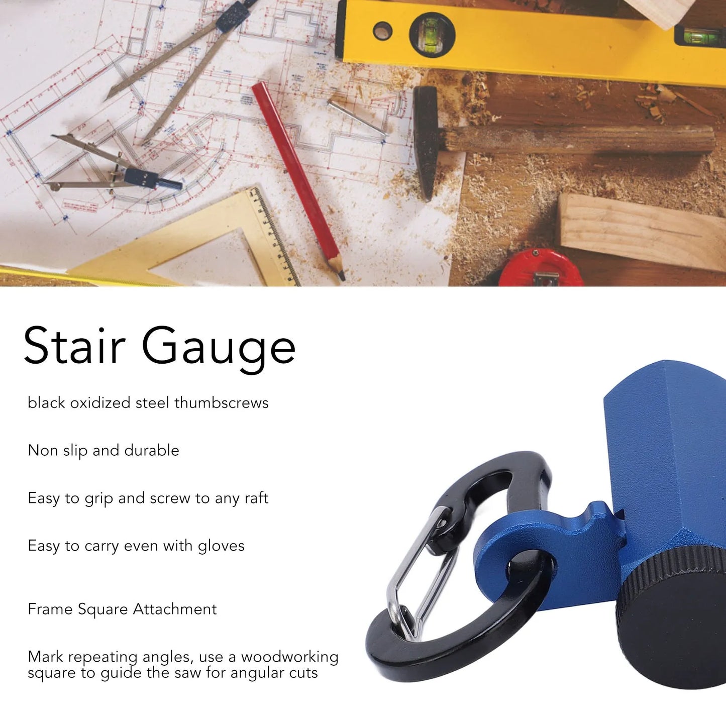 Aluminium Alloy Stair Gauge Stair Gauge Stair Gauge Aluminum Alloy Hex Flat Gauge with Thumb Screw for Framing and Rafter Peaceful Pleasures Health and Wellness