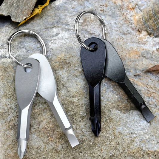 Portable Screwdriver Keychain | Steel Flat Head EDC Tool Keychain Screwdriver Peaceful Pleasures Health and Wellness