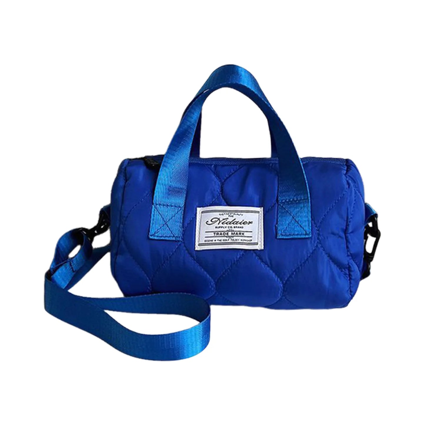 Women Cotton Tote Bag Crossbody Handbag for Gym Travel Leisure Use with Waterproof Coating Peaceful Pleasures Health and Wellness Blue
