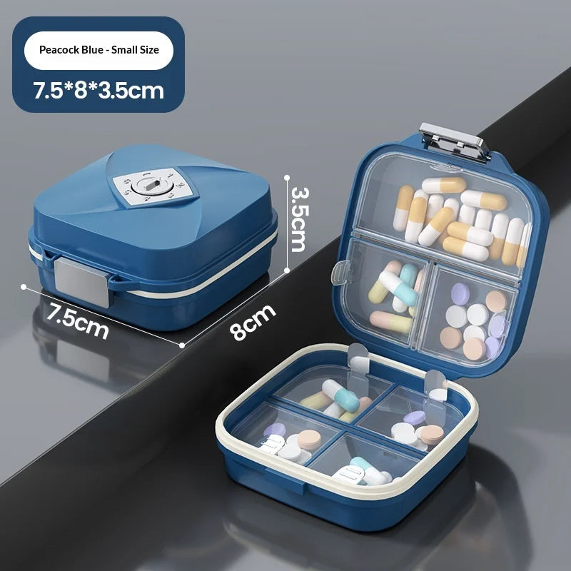 Ultimate Portable Weekly Pill Organizer Multiple Compartments Water Resistant Medicine Case for Travelers and Daily Use Storage Peaceful Pleasures Health and Wellness S Blue