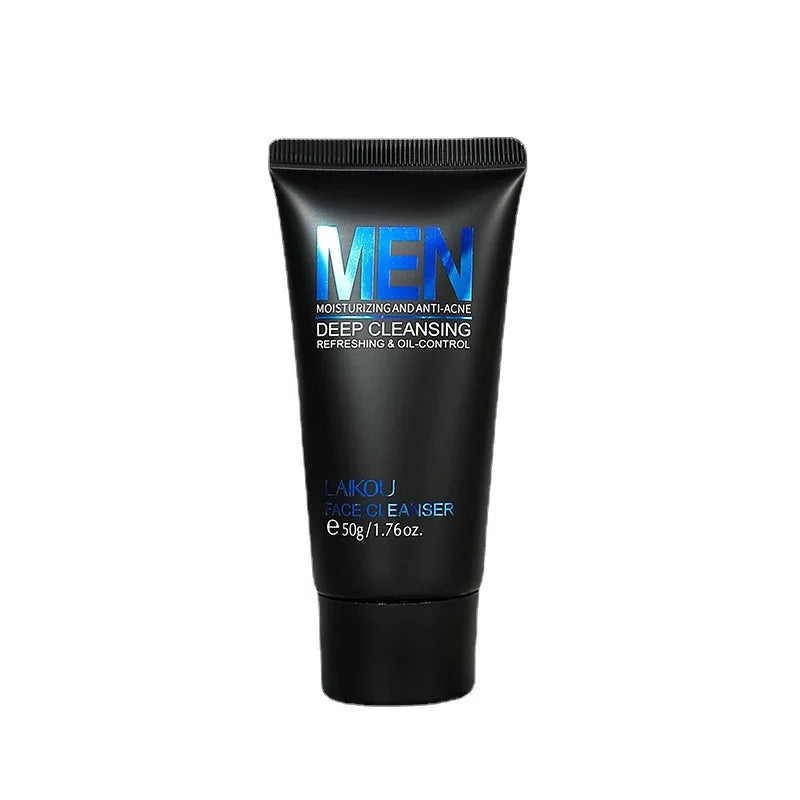 LAIKOU Men Facial Cleanser Face Washing Moisturizing Man Skin Care Oil Control Blackhead Remove Scrub Cosmetics Deep Norishing Peaceful Pleasures Health and Wellness 50g