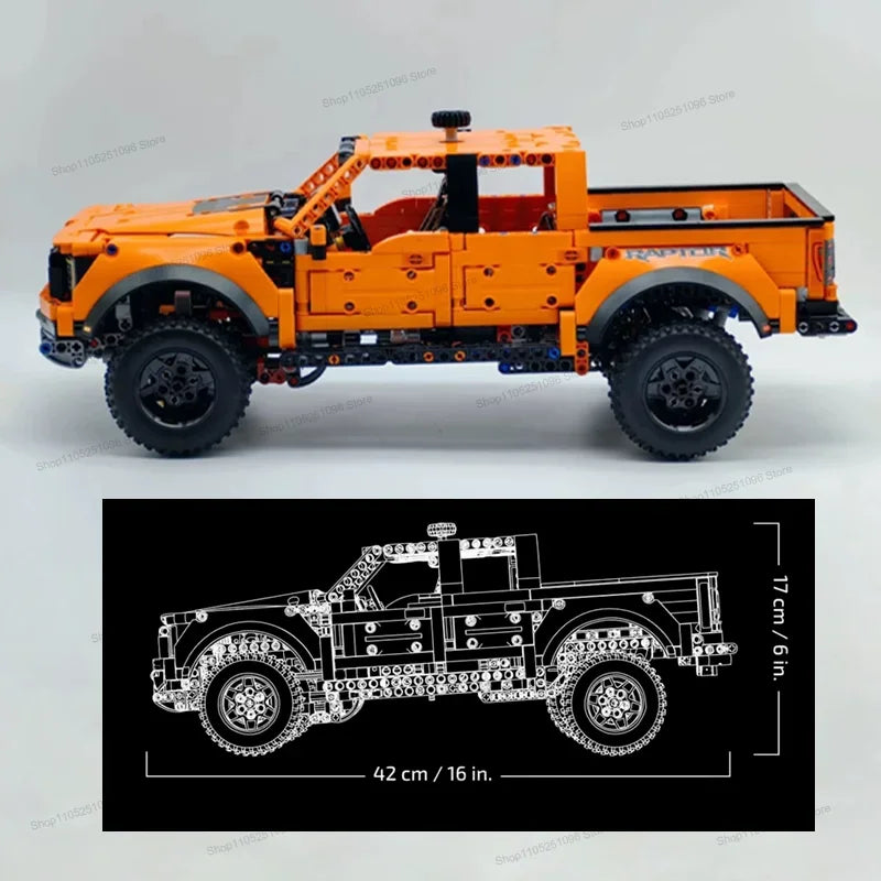 MOC Creative DIY Vehicle Bricks Tech Raptors F150 Truck Race Car