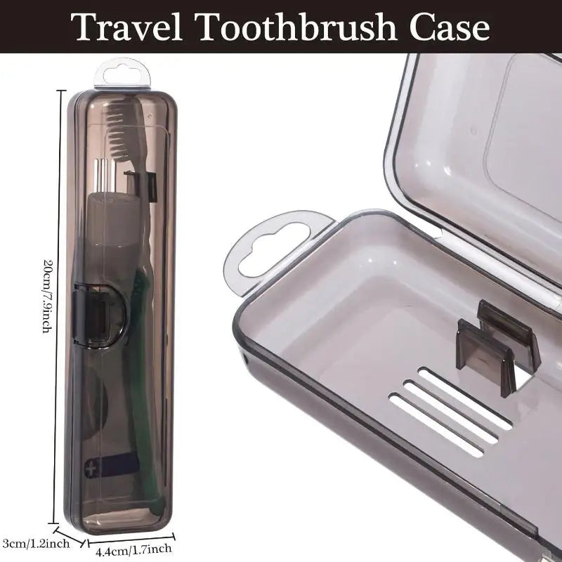 Toothbrush Box Transparent Organizer Case Travel Portable Toothbrush Holder Plastic Toothpaste Box Storage Container Peaceful Pleasures Health and Wellness