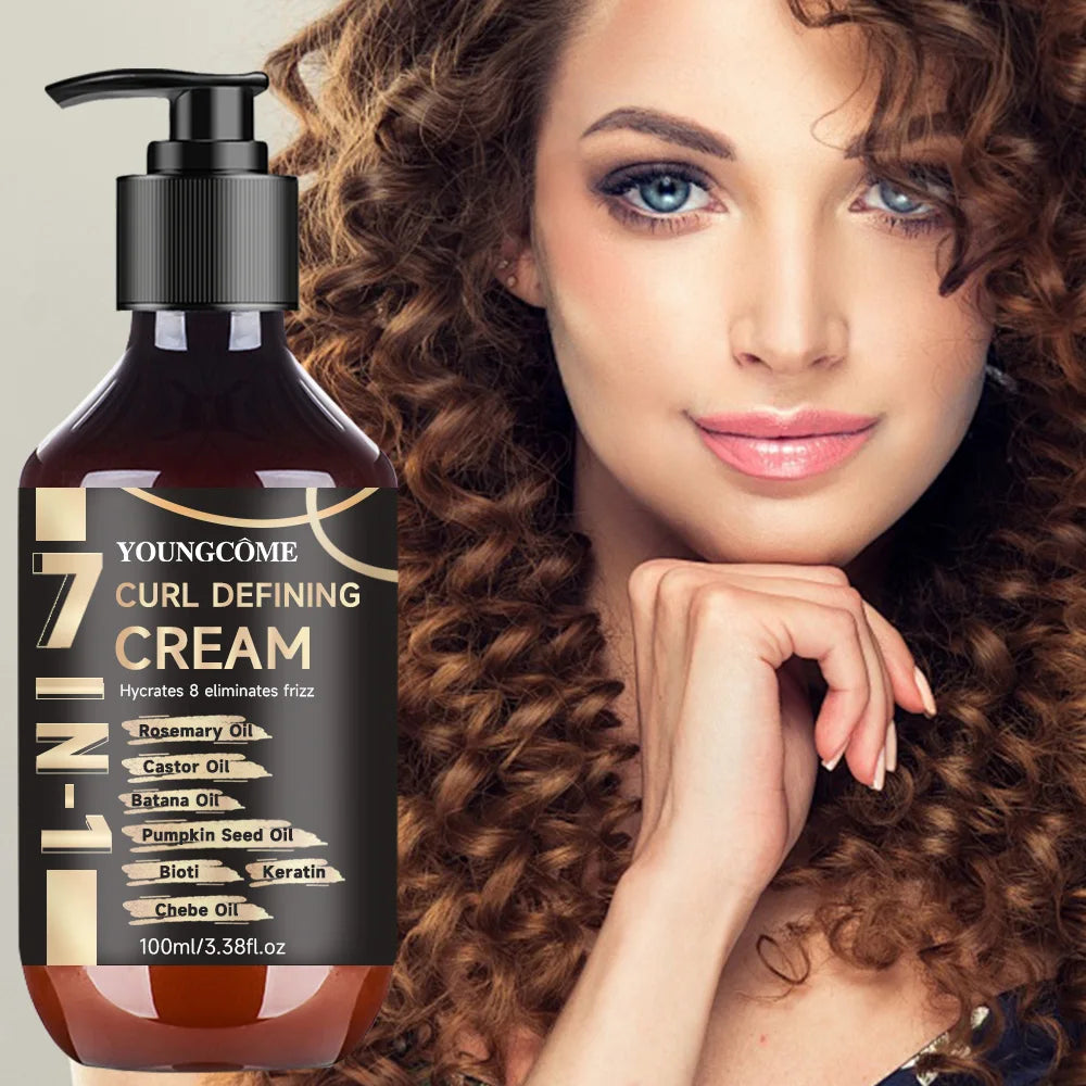Curl Elastic Enhancer Curling Repair Essence Hairstyle Conditioner Foam Moisture Defining Curly Hair Cream Peaceful Pleasures Health and Wellness