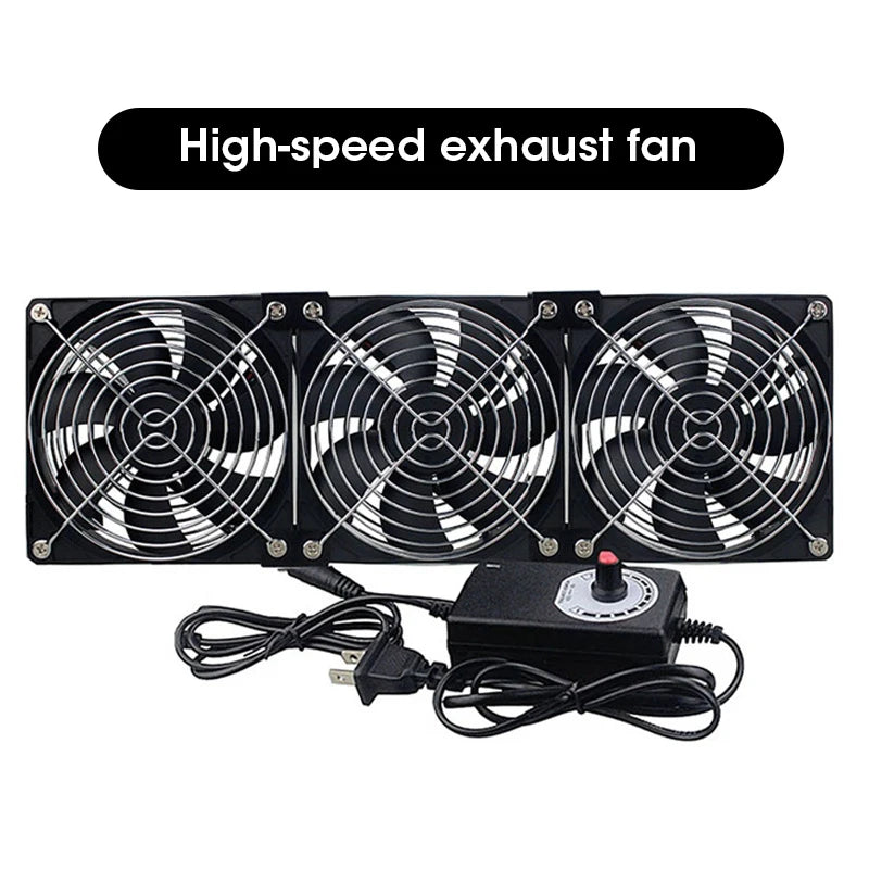 12cm 220V 12V Exhaust Cooling Fan with Controller for BTC Machine Chassis Workstation Cabinet Server GPU VGA Radiator Fan Peaceful Pleasures Health and Wellness