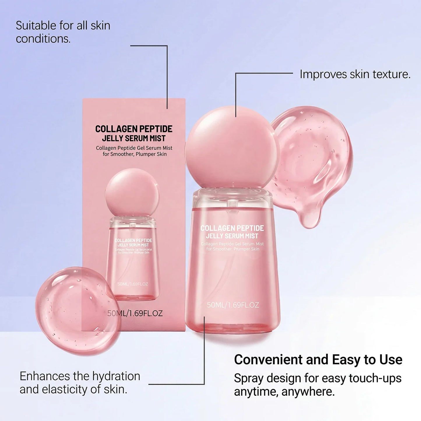 Collagen Peptide Jelly Essence Spray – Face Serum Mist