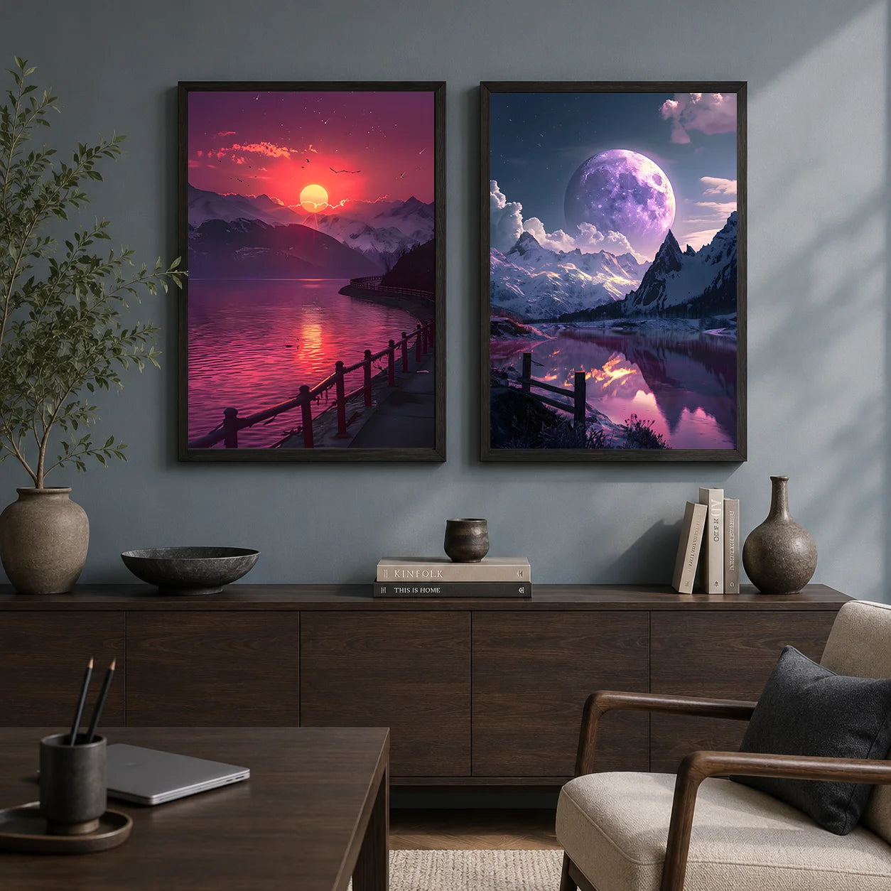 Fantasy Landscape Canvas Wall Art – Modern Poster Print Décor Canvas Wall Art Peaceful Pleasures Health and Wellness