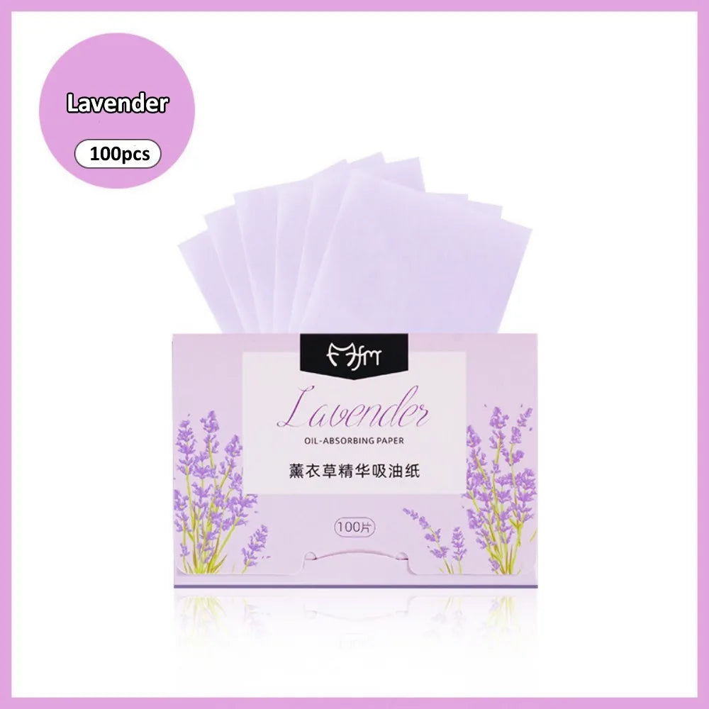 Green Tea & Lavender Facial Oil Blotting Papers – 100 Sheets