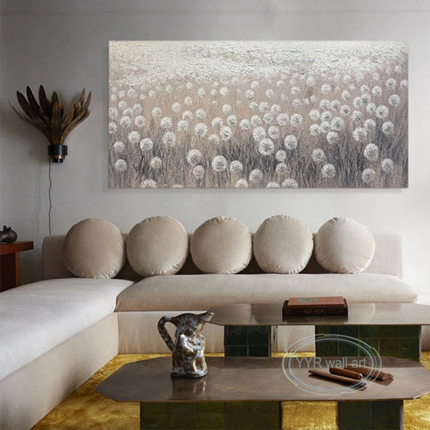 Living Room Sofa Bedroom Decoration Salon Handmade Oil Painting Abstract Edelweiss Art Canvas Wall Poster Home Mural Horizontal Peaceful Pleasures Health and Wellness