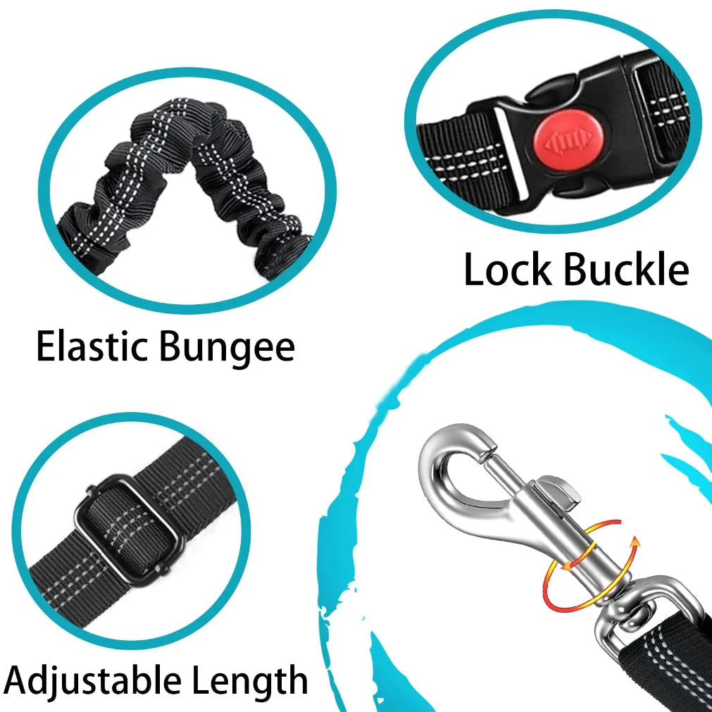 Adjustable Heavy-Duty Dog Car Seat Belt | Striped Nylon