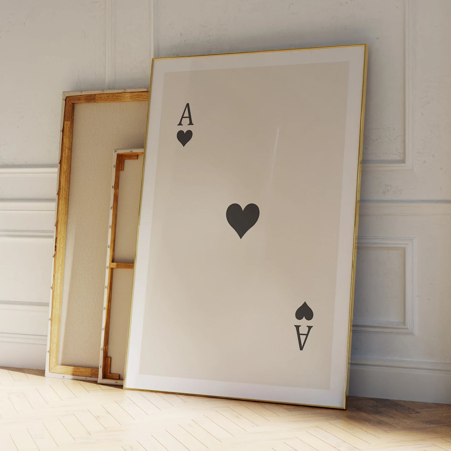 Retro Love Playing Cards Canvas Wall Art Print | Home Decor