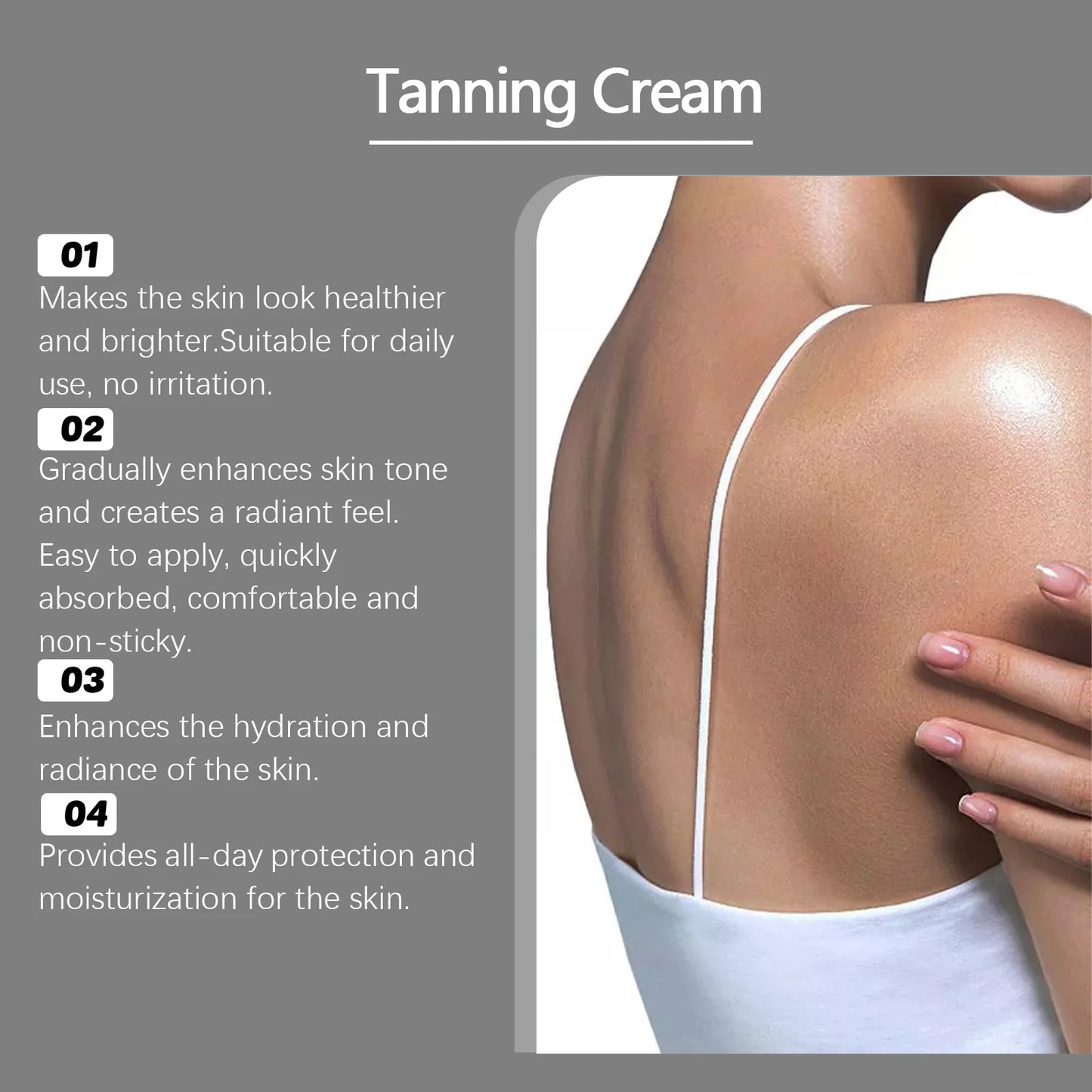 Moisturizing Tanning Cream Summer Sunless Self Tanner Body Face Repair Sun Damage Smooth Even out Skin Non-greasy Bronzer Lotion Peaceful Pleasures Health and Wellness