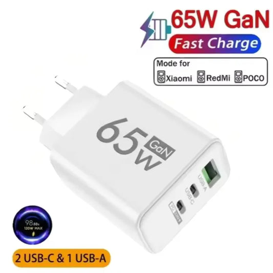 65W GaN USB-C Fast Charger PD 3.0 | iPhone Samsung Travel Adapter GaN Wall Charger Peaceful Pleasures Health and Wellness