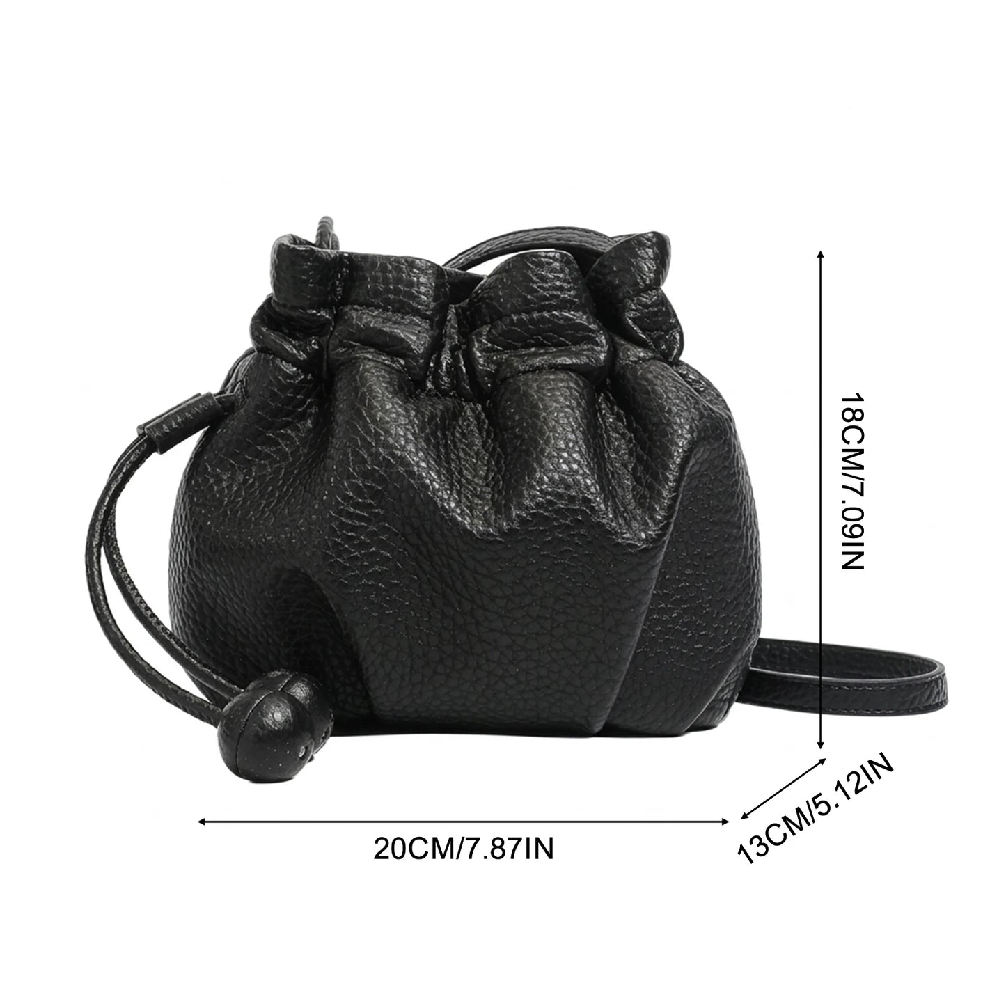 Women Drawstring Bucket Bag Large Capacity Soft Shoulder Crossbody Bag for Daily Use Peaceful Pleasures Health and Wellness