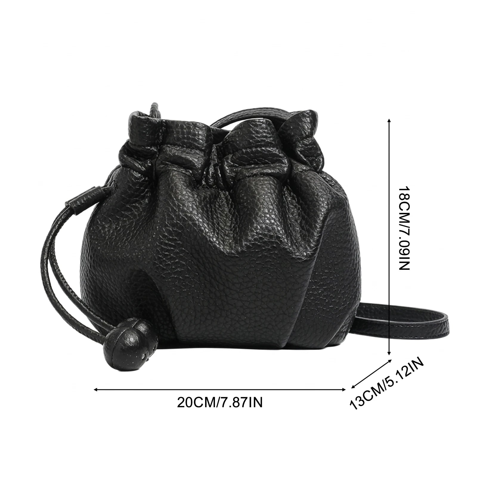 Women Drawstring Bucket Bag Large Capacity Soft Shoulder Crossbody Bag for Daily Use Peaceful Pleasures Health and Wellness