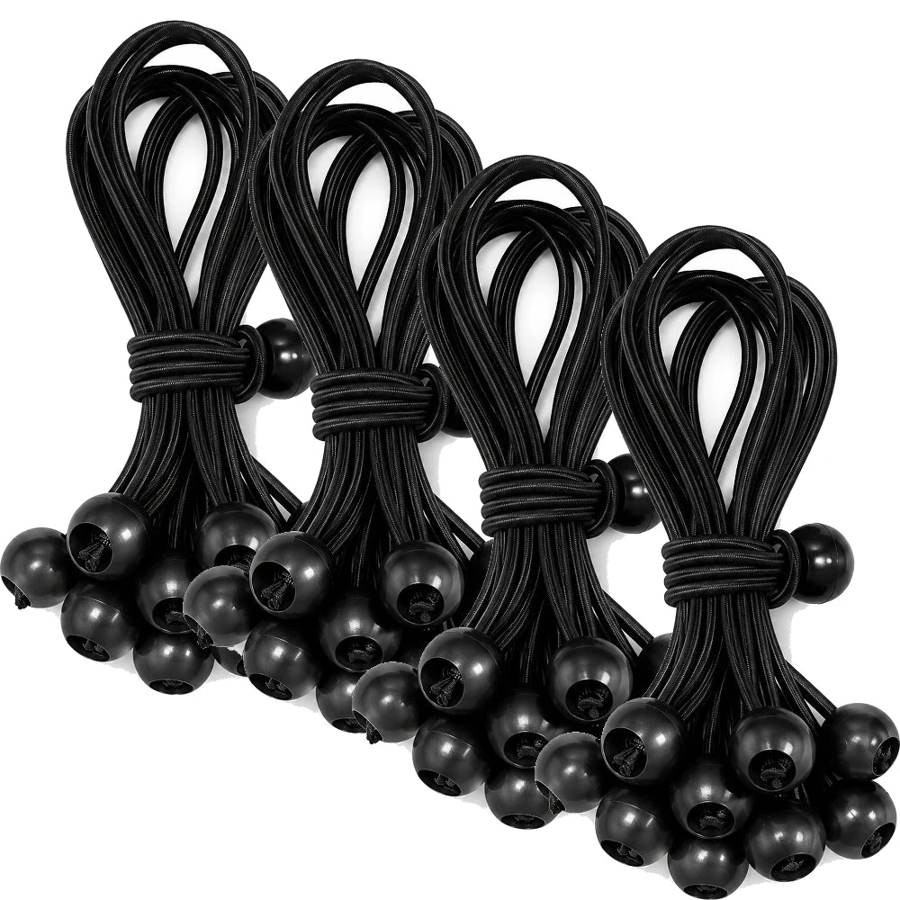 Outdoor Elastic Ball Rope Bungee Cords Portable Tent Fixing Tarpaulin Awning Canopy Heavy Duty Tarp Tie Down for Shelter Cargo Peaceful Pleasures Health and Wellness 40Pcs