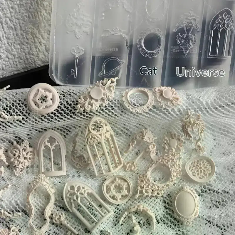 3D Silicone Nail Art Mold European Style Retro Patterns Candlestick Candle Design Decor DIY Transparent Manicure Template Peaceful Pleasures Health and Wellness