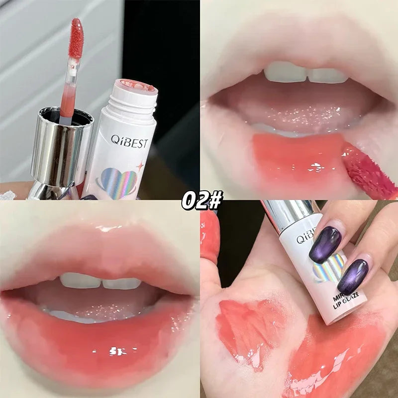 QIBEST Moisturizing Plump Lips Mirror Effect Lip Color Non Greasy Texture Lipgloss Pigment Not Easy To Stick Lightly Lip Glaze Peaceful Pleasures Health and Wellness 02