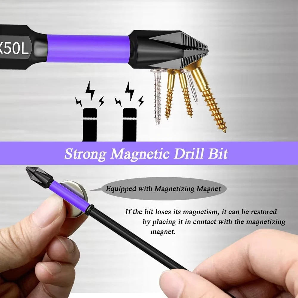 6 Pcs Magnetic Screwdriver Bits Non-slip Shockproof Phillips Impact Bits Hex Shank Alloy Steel Bits Suitable for Power Tools Peaceful Pleasures Health and Wellness