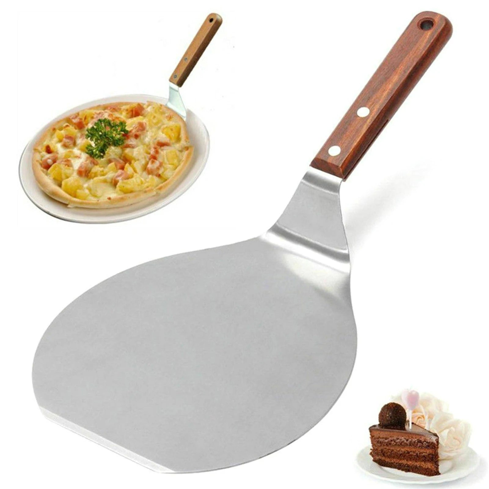 Portable Metal Pizza Shovel Food Grade Material Pancake Spatula for Cakes Pizzas Cookies Pancakes Peaceful Pleasures Health and Wellness