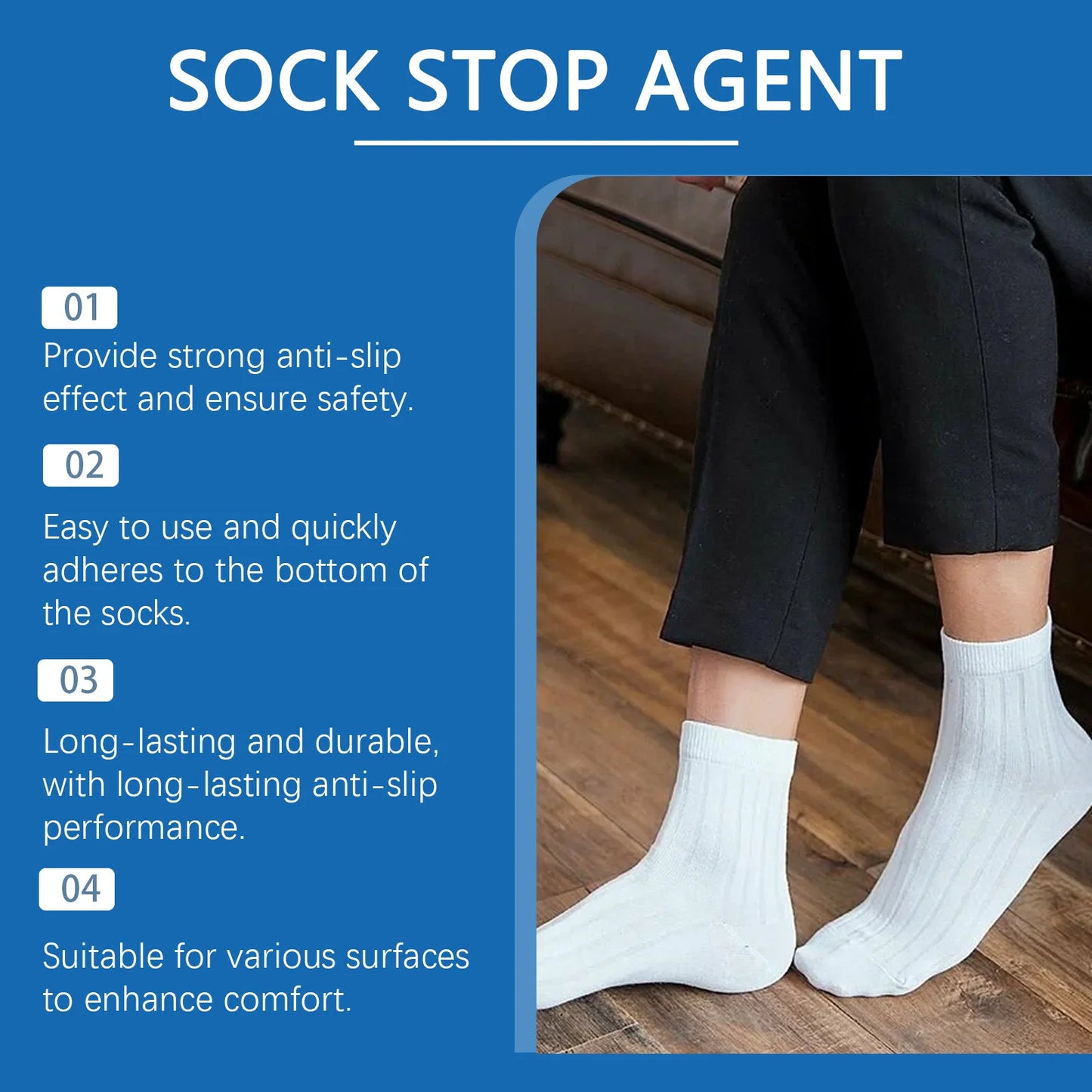Sock Stop Non-Slip Silicone Glue – Heel & Sole Protector 50ml