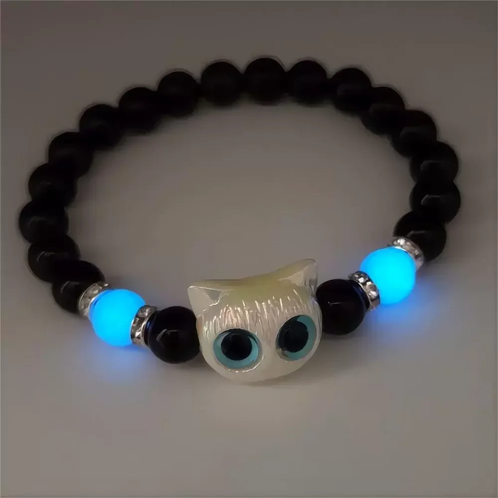 Luminous Cat Bead Strand Bracelet – Couples & Friendship