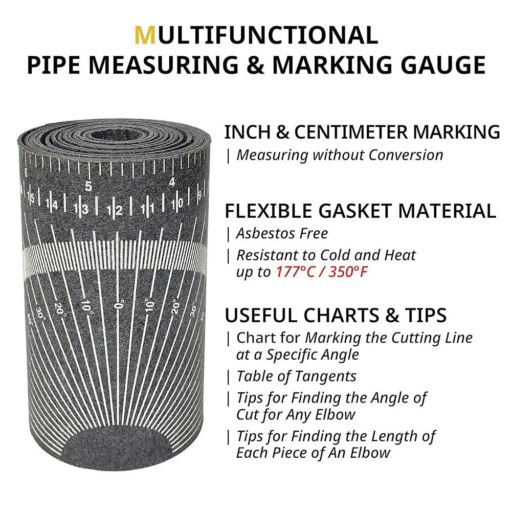 Pipe Wrap-Around Measuring Tape | 1"–6" Pipe Fitter Tool