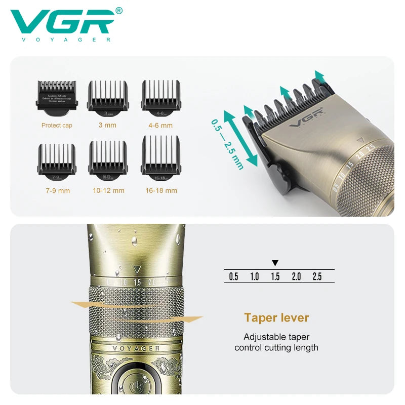 VGR V-659 Professional Metal Hair Clipper & Trimmer Set