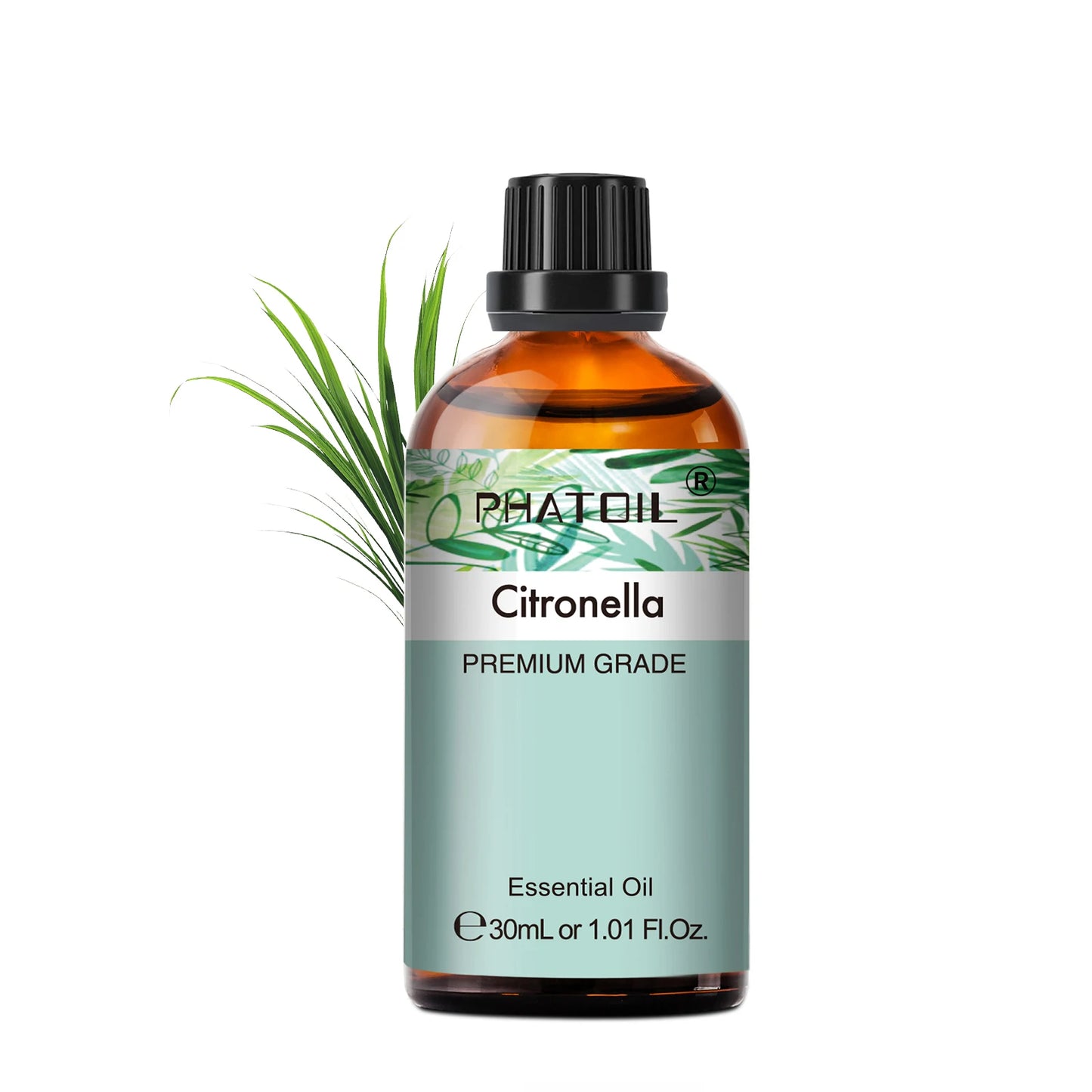 PHATOIL 30ml Lavender Lemon Eucalyptus Sandalwood Bergamot Aromatherapy Essential Oil For Diffuser,Candle Making,DIY Soap & Bomb Peaceful Pleasures Health and Wellness Citronella 30ml