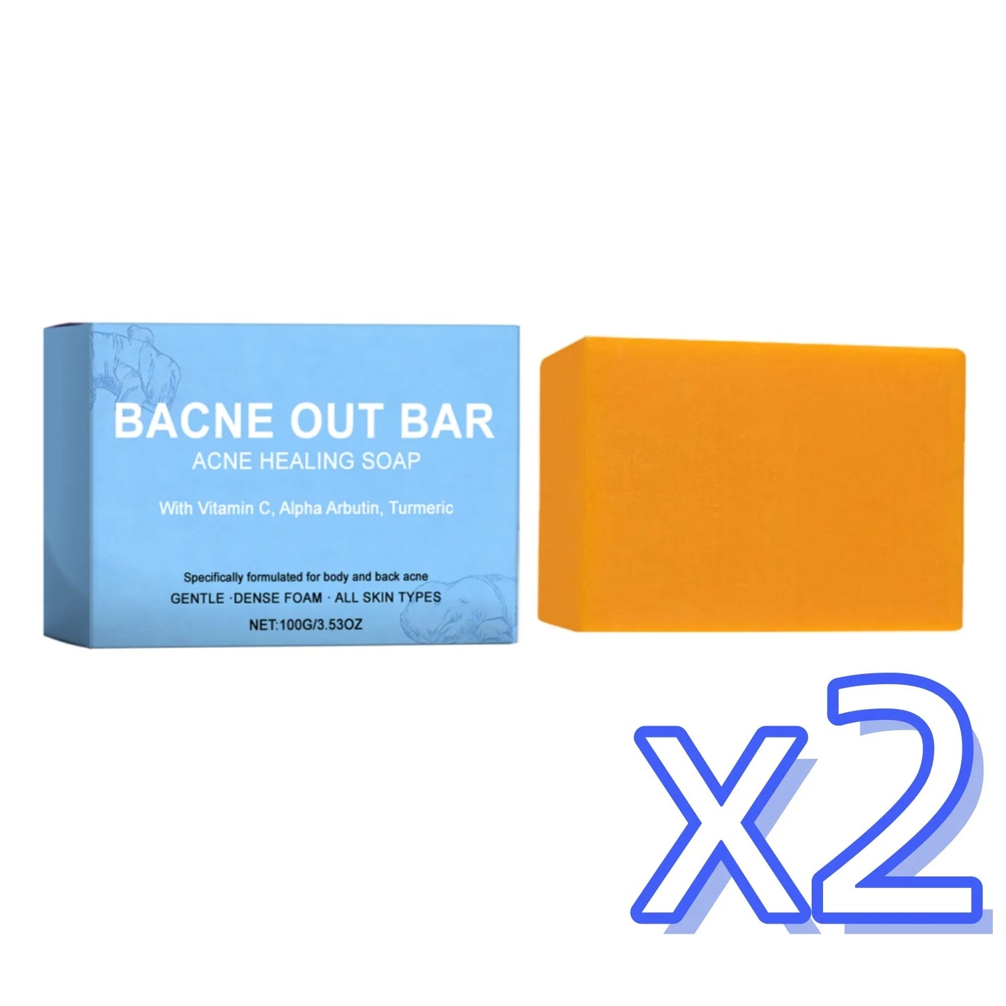 Turmeric Cleansing Soap Effectively Removes Body Acne Deep Cleansing Rich Foam Eliminates Body Odor Gently Exfoliates Body Soap Peaceful Pleasures Health and Wellness 100g Boxed x 2pcs