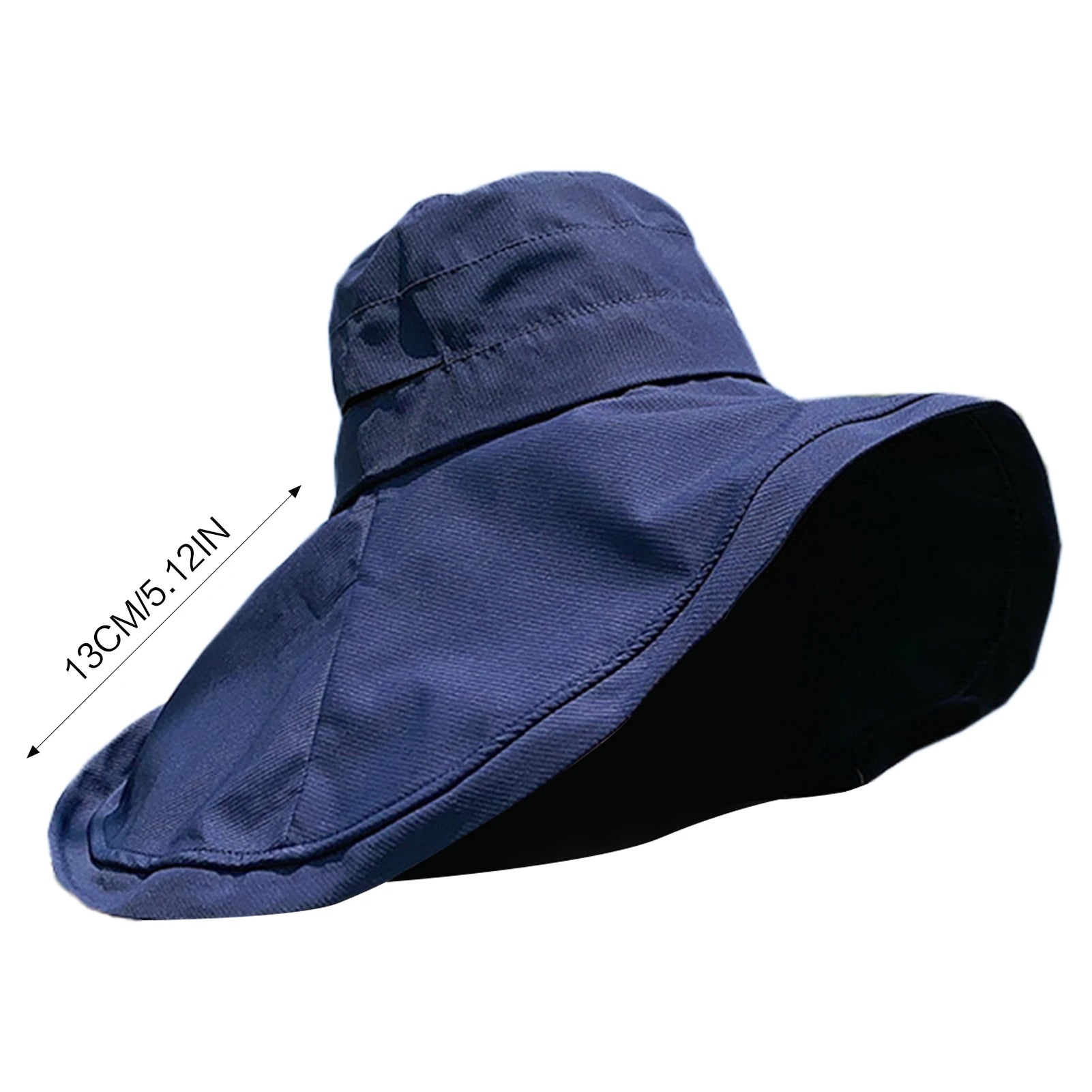 Ladies Sun Protect Hat For Beach 13cm Large Brim With Styling Aluminum Wire Sun Hat With Cover Uv Block Ladies Summer Peaceful Pleasures Health and Wellness