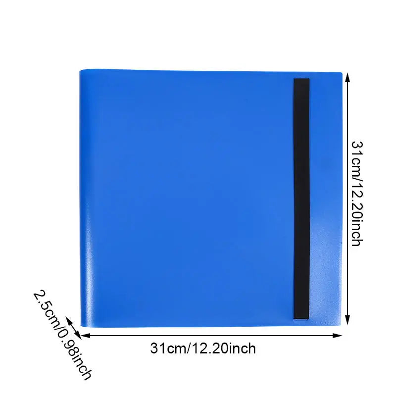 Clear Grid Pocket Album 4/9/12 Slot Organizer for Cards Tickets Portable Mini Photo Book | Multipurpose Storage for Collectibles Peaceful Pleasures Health and Wellness 12 grid baby blue