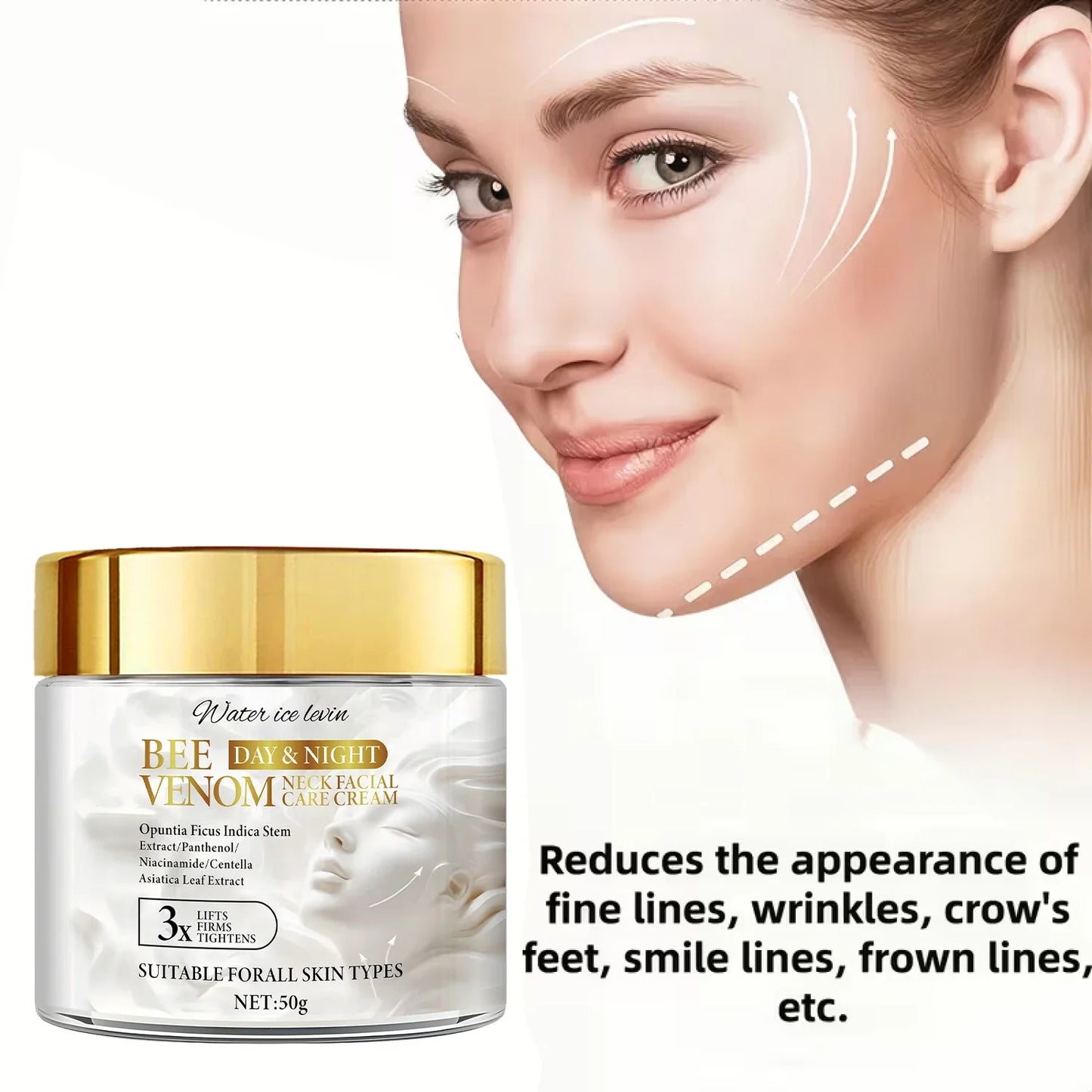 Bee Venom Firming Neck & Face Cream – Collagen & Hyaluronic