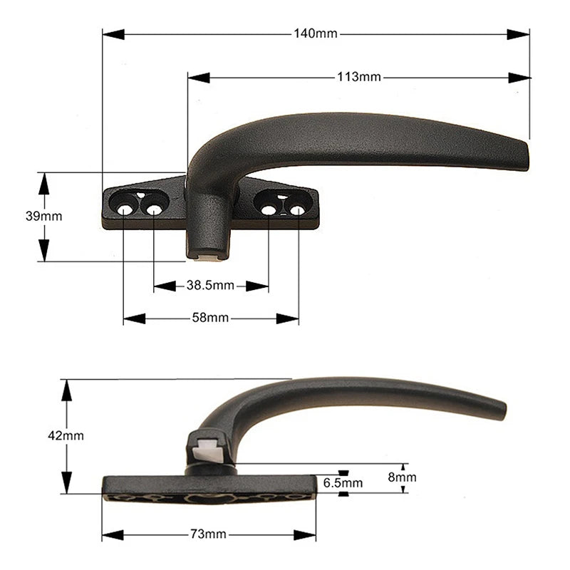 New Thickenin Aluminum Alloy Window Handle Push Out Swing Door And Window Single Point Handle Window Lock Seven Character Handl Peaceful Pleasures Health and Wellness