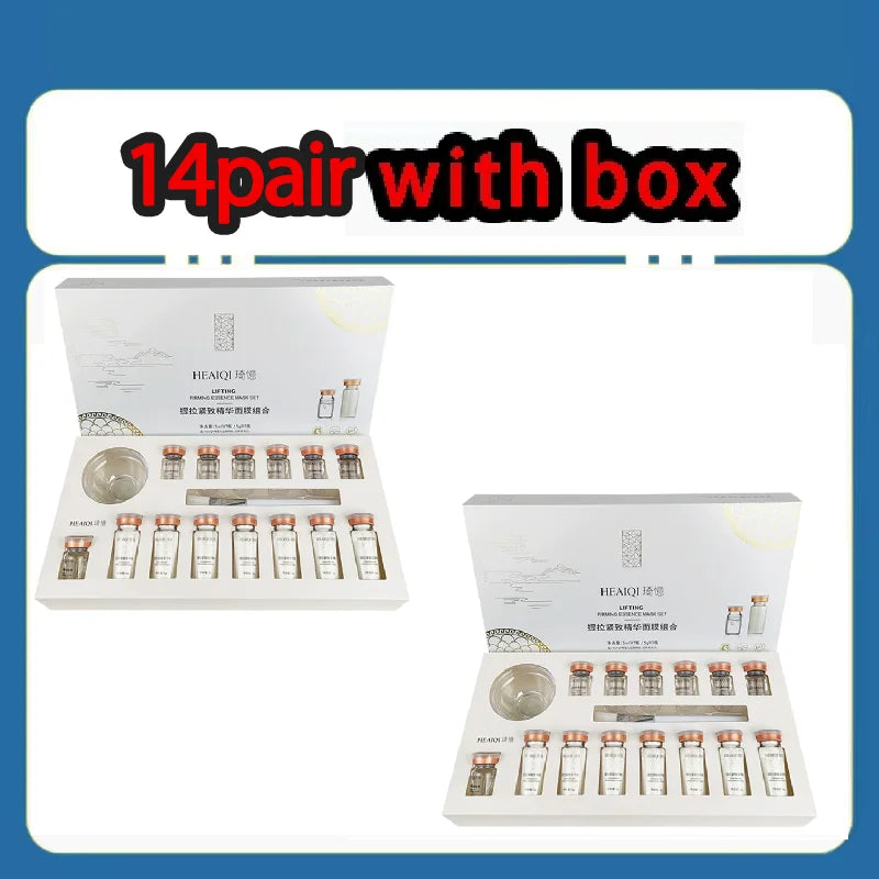 Korean Collagen Hyaluronic Acid Facial Mask Firms and Lifts Fine Lines and Brightens Moisturizing Peptide Essence Skin Care Peaceful Pleasures Health and Wellness 2 BOX (with box)
