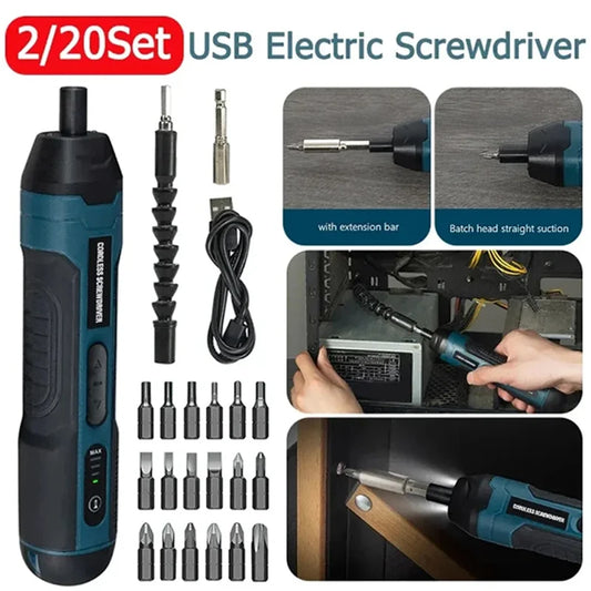 Mini Cordless Electric Screwdriver 1300mAh Rechargeable,Adjustable Torque Power Drill Multi-function Home DIY Repair Tool Peaceful Pleasures Health and Wellness