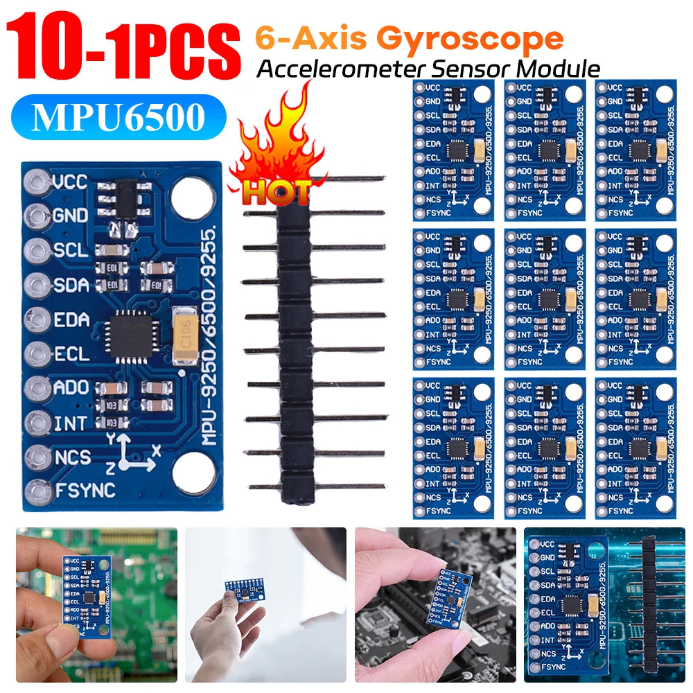 MPU6500 6-Axis Gyroscope Accelerometer Sensor Module IIC I2C SPI GY-6500 6-axis Attitude Gyro Sensor Replace MPU6050 for Arduino Peaceful Pleasures Health and Wellness
