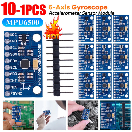 MPU6500 6-Axis Gyroscope Accelerometer Sensor Module IIC I2C SPI GY-6500 6-axis Attitude Gyro Sensor Replace MPU6050 for Arduino Peaceful Pleasures Health and Wellness