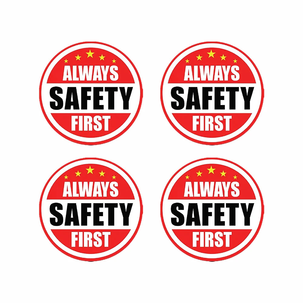4Pack ALWAYS SAFETY FIRST Hard Hat Sticker Helmet Decal Label Employee Worker Safe 2x2inch Peaceful Pleasures Health and Wellness Default Title