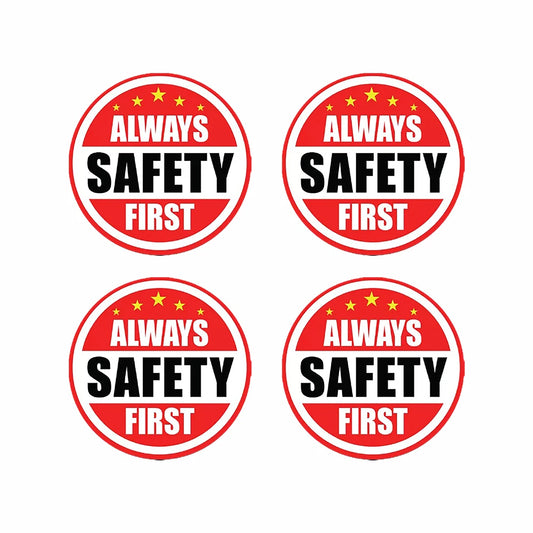 4Pack ALWAYS SAFETY FIRST Hard Hat Sticker Helmet Decal Label Employee Worker Safe 2x2inch Peaceful Pleasures Health and Wellness Default Title