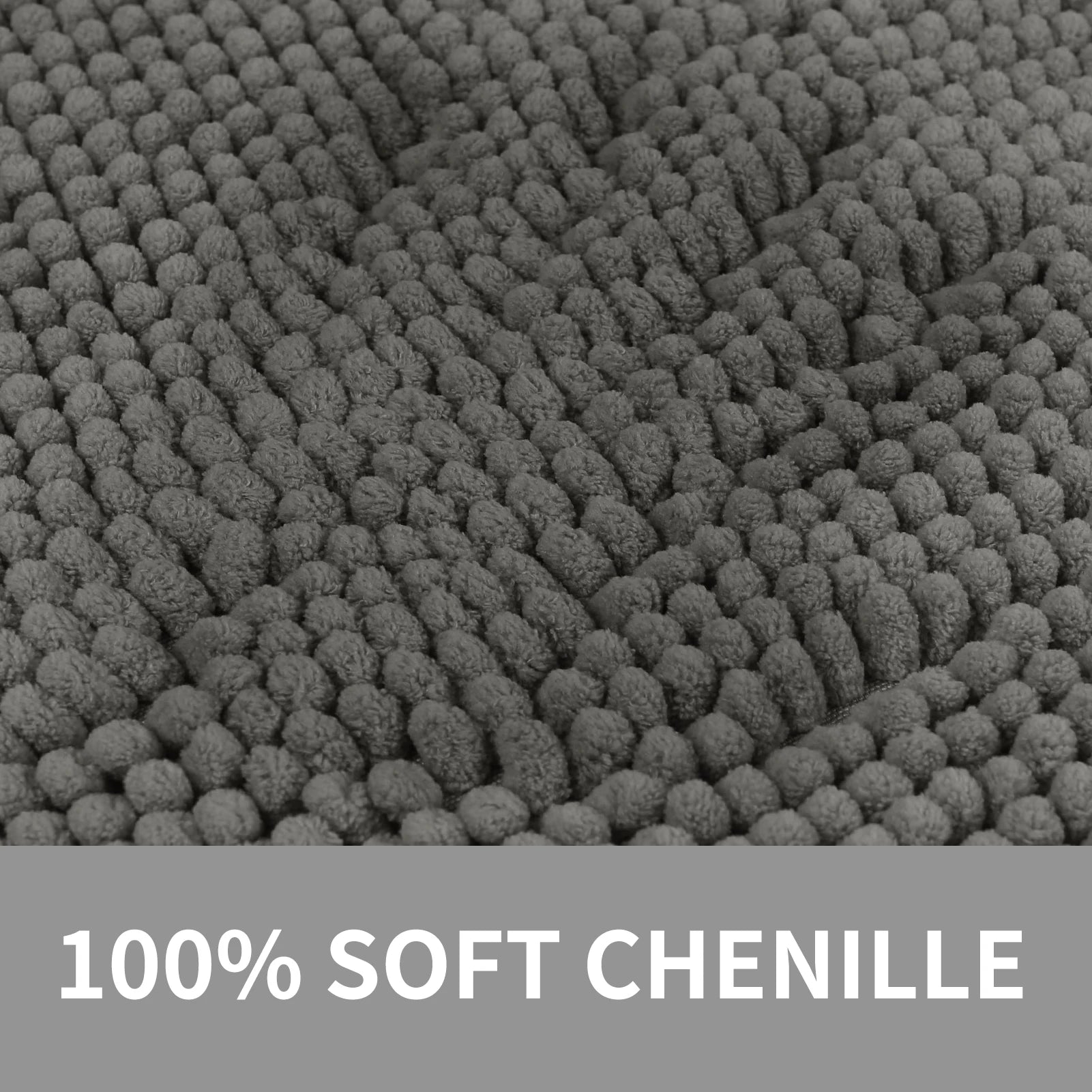 3 PC Set Non Slip Plush Chenille Bath Mat Extra Soft Super Absorbent Fluffy Carpet for Bathroom Machine-Washable Quick Dry Mat Peaceful Pleasures Health and Wellness