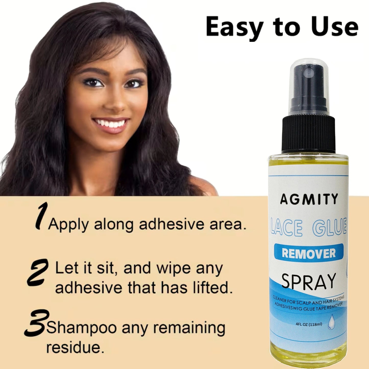 Wig Glue Remover Spray | Gentle Lace Front Adhesive Remover