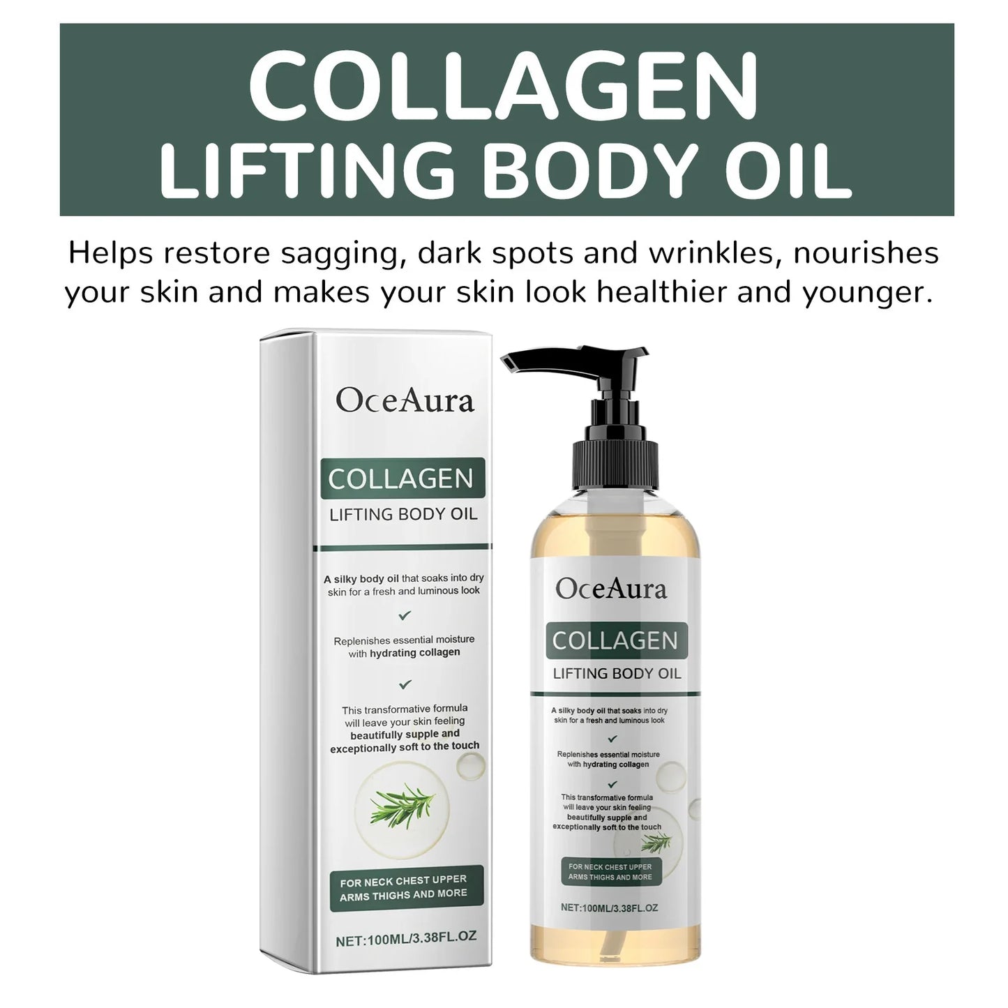 OceAura Collagen Body Oil – Firming, Hydrating & Brightening 100ml