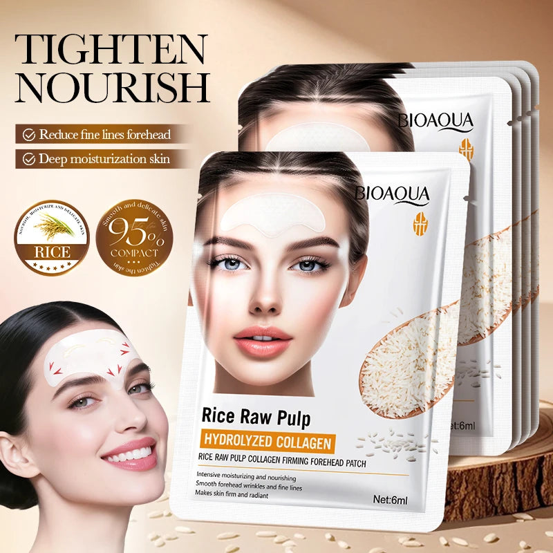 BIOAQUA White Rice Forehead Patches – Anti-Wrinkle Gel Mask 5pcs
