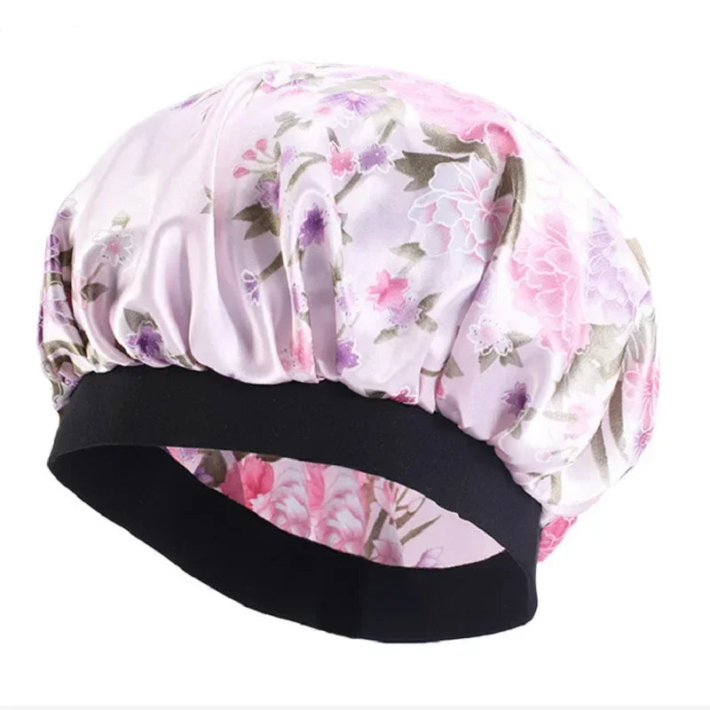 Satin Sleep Bonnet with Elastic Wide Band – Women's Head Wrap