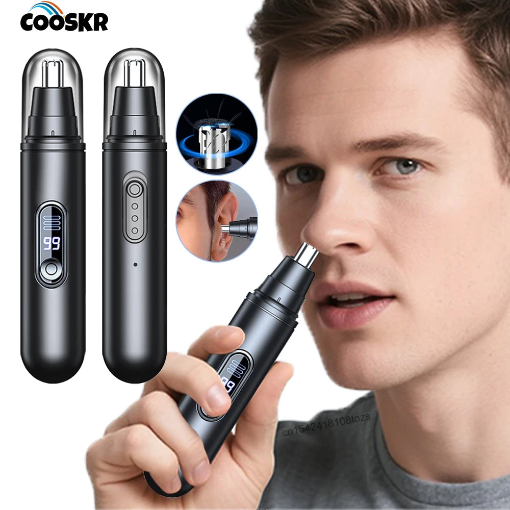 Nose Hair Trimmer Rechargeable Mini Portable Electric Nose Hair Clipper for Men Automatic Shaving Eyebrow Ear Nose Hair Trimmer Peaceful Pleasures Health and Wellness