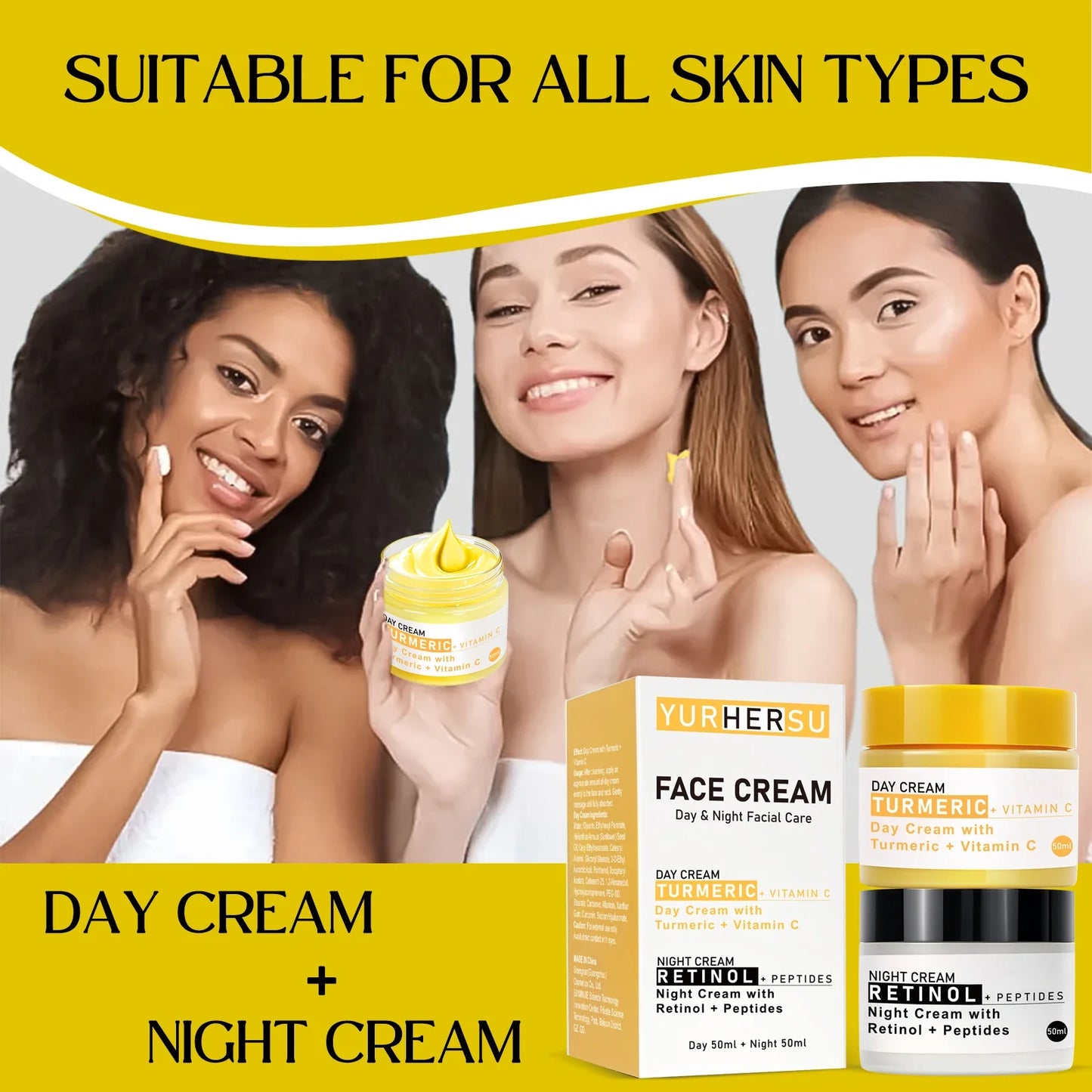 YURHERSU Day & Night Face Cream – Moisturizing 50ml