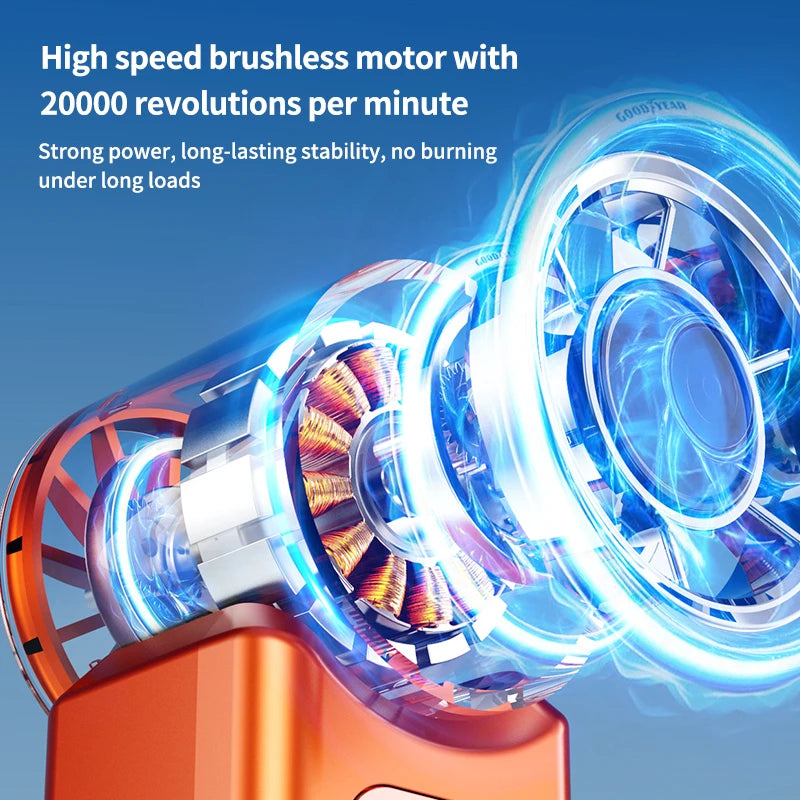 Handheld Turbo Fan High Speed 20000rpm USB Rechargeable Long Endurance Powerful Portable Outdoor Summer Fan For Travel Peaceful Pleasures Health and Wellness